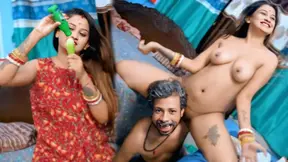 Amateur Indian girl gets trapped by her father-in-law and wild into a