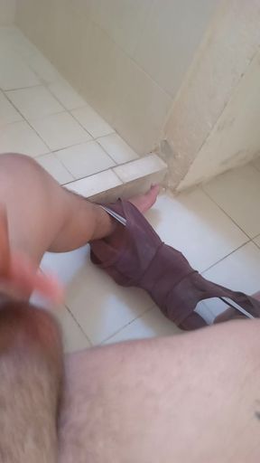 In the bathroom masturbation