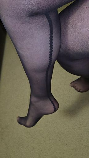 Black Seamed Pantyhose Foot Fetish