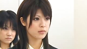 Japanese bitches with hairy muffs are giving speeches and showing their cunts off