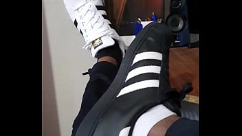 Black socks/shoe and white socks/shoe