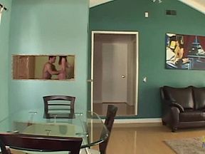 A rough sex with brunette with big ass and tits and two guys.