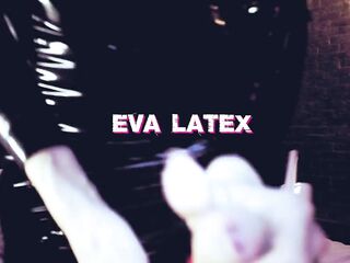 Sexy female-dom Eva Latex play with a jock CBT toys S&M kink femdom fetish mother I'd like to fuck older mastix golden-haired