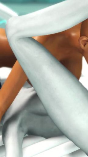 Unforgettable moment from "Super alien sex in the sci-fi lab. Futa alien plays with a young hottie"