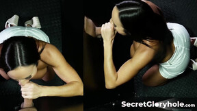 Perfect gloryhole deepthroats with titty athletic STEPMOM Alyssia Vera