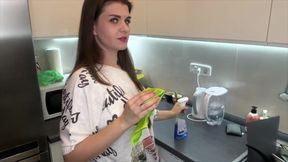 Stepmom Fat Cock Caught Horny Stepson Chokes on Gushing Cum Load