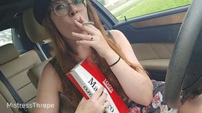 Masturbating and Smoking in the Car HD