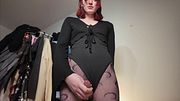 Cute tgirls cum in fishnet tights