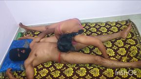 Hard pussy fuck caught my desi noughty wife playing.... and joind in