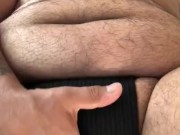FTM bear chub jerks and fingers in a jock