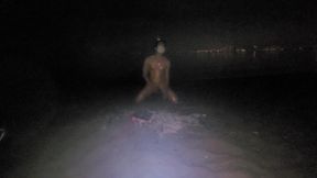 oiled masturbating on nude beach at night
