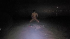 oiled masturbating on nude beach at night