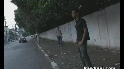 Latino guy is fucked by black buck and he gets a facial
