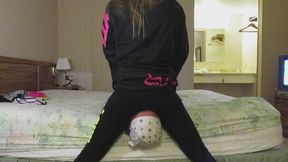 Mummification black yoga pants cotton panty ass worship 4m