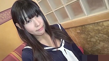 Japanese black-haired beauty. Slender amateur, uniform cosplay, blowjob and creampie sex. Uncensored, hentai