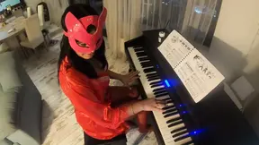 Nympho milf fucks piano teacher and cums hard
