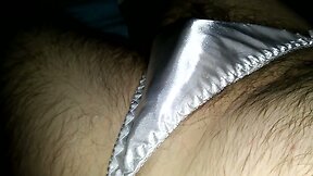 Getting hard and cumming in my white satin panties