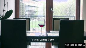 ”Tempting blonde Nastya C rubs her cunt while having a sexy tub”