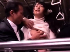 Japanese public bus blowjob and fuck