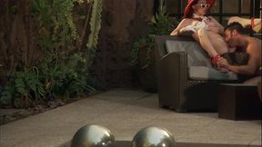 Big Tit Brunette Rayveness Sucks and Fucks a Hard Cock Dry
