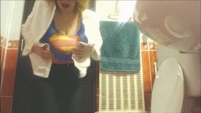 Super Woman to the rescue? No, Super Woman to the toilet!