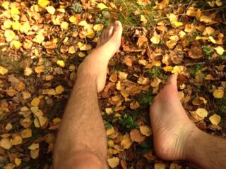 hunk with a large weenie discharges three streams of cum in the forest