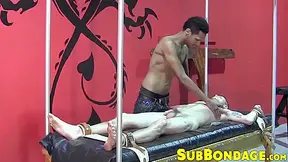 Bound Skinny Twink Dominated And Spanked By Black Dom
