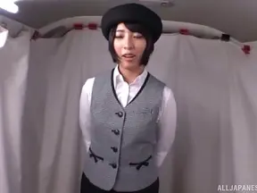Hat-Wearing Japanese Lass Gets Her Pussy Drilled Intensely