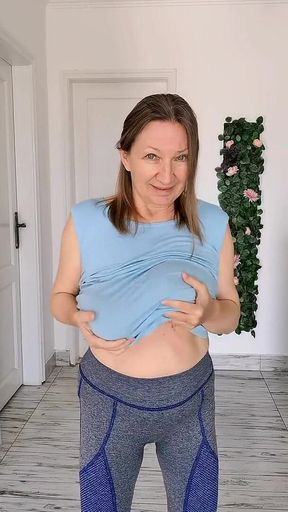 Mature Hot MILF with Giant Natural Tits Will Make You and Herself Happy