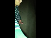 Twink pisses with erection under the bridge - uncut cock