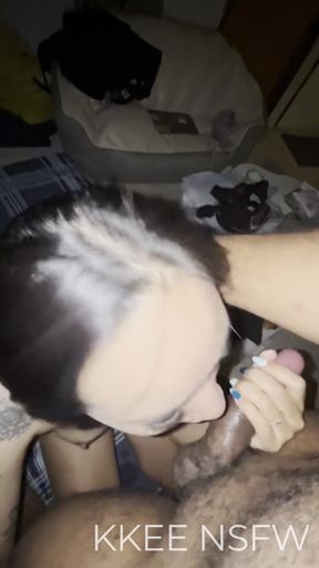 Amateur Asian GF gives a deepthroat BBC blowjob in homemade setting with friends