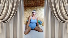 Hot Housewife Lukerya Is Busy Having Fun on a Large Bed.