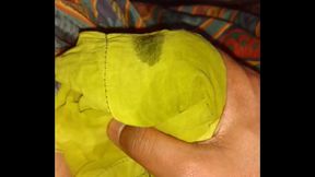 Mastrubating with babhis satin saree