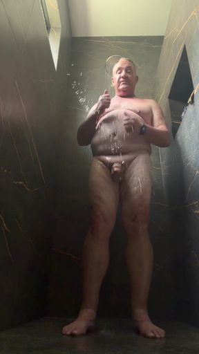 Stepdaddy Taking a Shower After Golfing