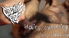 Closeup Hairy Bush Fucking: Dildo Pumping & Juicy Thrusts