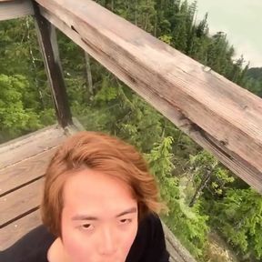 Amazing View on This Mountain, What Better Way to Enjoy It Than with a Cute Asian Boy Sucking Your Dick