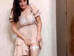 Amateur striptease and Solo masturbation