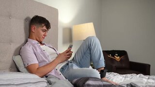 Man with tattooed thighs is banging in the bedroom