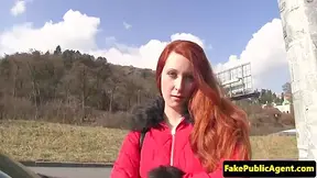 Euro Redhead Pulled And Pussyfucked Outdoors