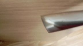 Giant dick overflowed by massive cumshot cleaned up before daddy sees