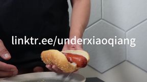 Eating Cum Filled Hotdog Asmr