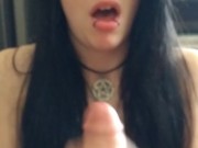 Hot teen Violette Black gives a very hot handjob & deepthroat P.O.V
