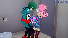 Mina Ashido And Izuku Midoriya Have Deep Sex