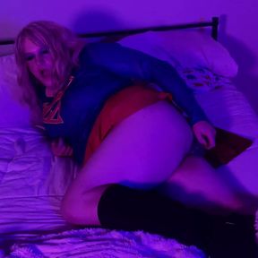 Sissy Supergirl First Time With Dildo