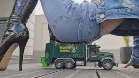 Riding & Farting on a Toy Garbage Truck – Booty Domination in Leather Boots