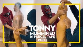 Tonny Mummified in Parcel Tape - Part 1 (1080p) Gay Bondage - Gay Domination - Mummification - Tape Bondage - Worship - BDSM