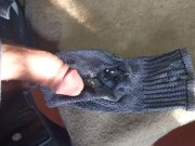 Gran Verga Eyaculando largando Leche en Camara Lenta Sobre media Sucia