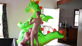 Fit People Fucking on a Giant Inflatable Dragon
