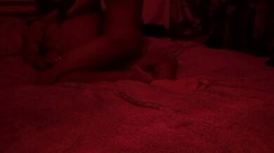 Ebony stud dents her femme pussy raw scissor feast