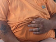 Bear Chub slapping balls at work